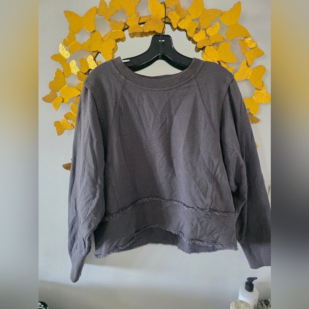 FP Movement by Free People Gray Boxy Crew Neck Sweatshirt